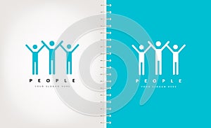 People logo vector. Socium design.